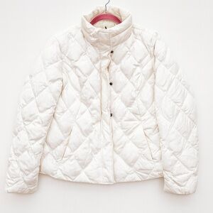 Eddie Bauer Women White Quilted Premium Quality Goose Down Puffer Jacket  XL